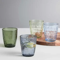 Aida Dricksglas-Mosaik Dricksglas 4-pack 34 cl, Grönblå
