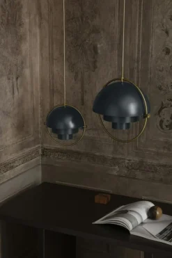 Multi-Lite Pendel 36 cm, Mässing/Sea Grey Halvmatt