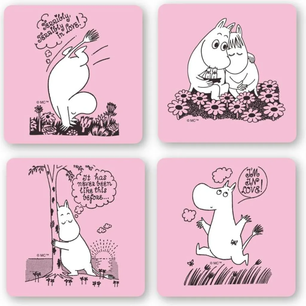 Opto Design Bordstabletter & Glasunderlägg-Mumin Glasunderlägg 4-Pack, Love