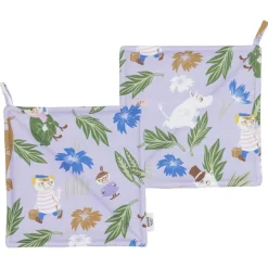 Mumin Grytlapp 2-pack, Blomsterträdgård