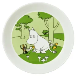 Moomin Arabia Tekoppar|Kaffekoppar-Mumin Tallrik Ø19 cm, Mumintrollet Gräsgrön
