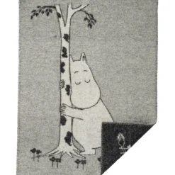 Mumin tree hug Pläd 65x90 cm, Grå