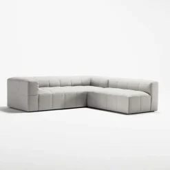 Decotique Hörnsoffor & Divansoffor|3-Sitssoffor-Mure 3-Sitssoffa Med Öppet Avslut Höger, Moon White