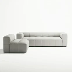 Decotique Hörnsoffor & Divansoffor|3-Sitssoffor-Mure 3-Sitssoffa Med Öppet Avslut Höger, Moon White