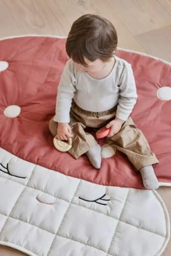 Barn OYOY Barnfiltar|Barnrumsdekoration-Mushroom Lekmatta, Pale Green/Off-white