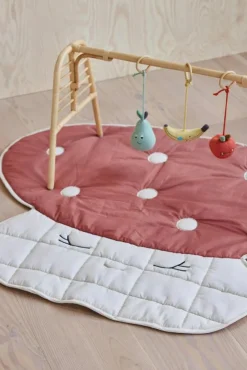 Barn OYOY Barnfiltar|Barnrumsdekoration-Mushroom Lekmatta, Pale Green/Off-white