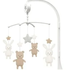 Barn Jabadabado Barnrumsdekoration-Music mobile Teddy&Bunny