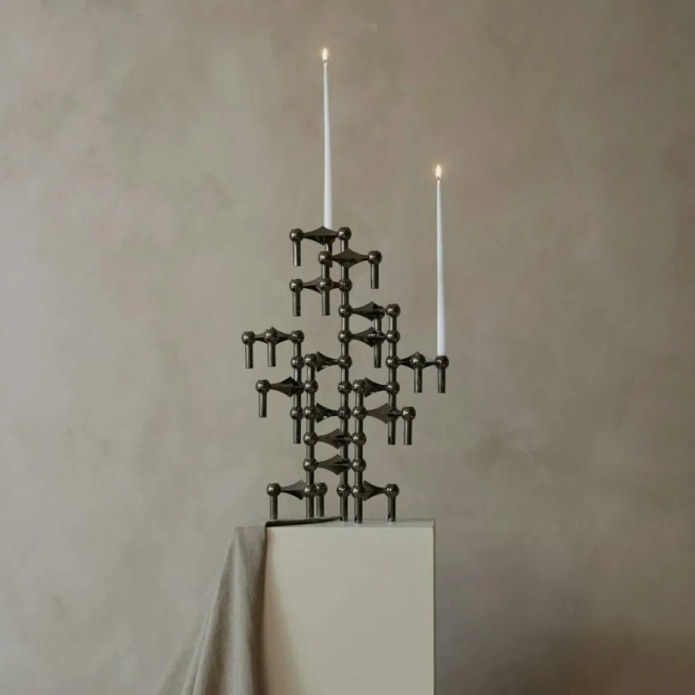 Nagel Ljusstake 3 Delar, Borstad Mässing