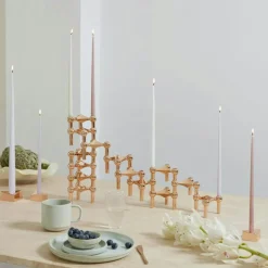 Nagel Ljusstake 3 Delar, Borstad Mässing