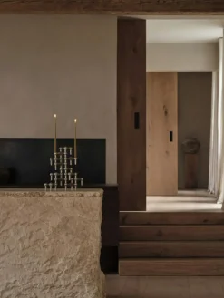 Nagel Ljusstake 3 Delar, Borstad Mässing