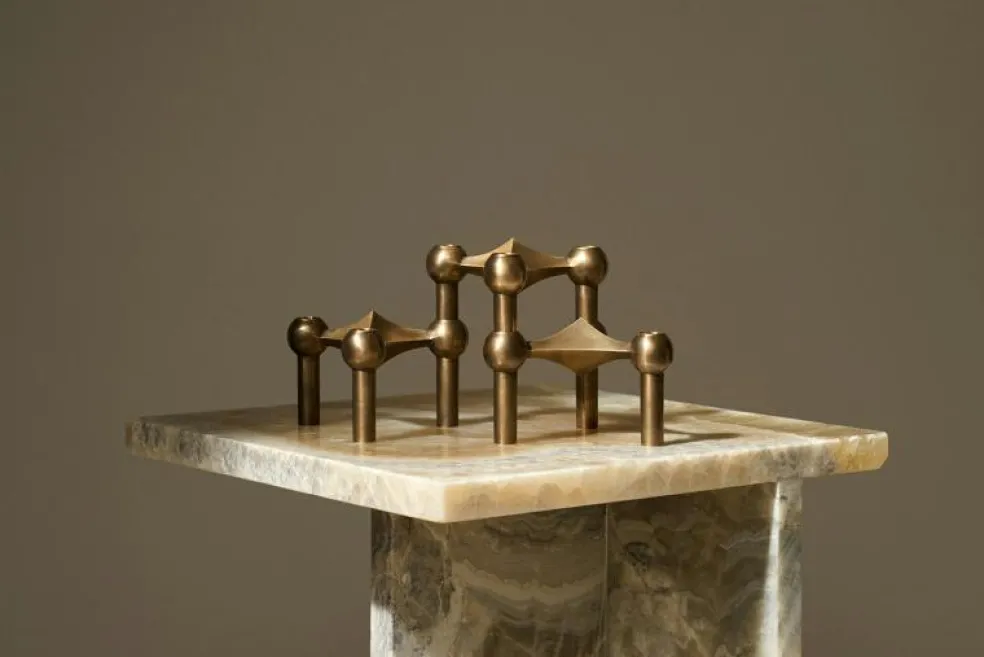 Nagel Ljusstake 3 Delar, Borstad Mässing