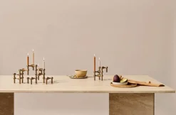 Nagel Ljusstake 3 Delar, Borstad Mässing