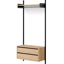 New Works Garderobshylla 1 Skåp Med Lådor, Ek / Svart