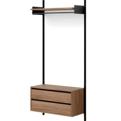 New Works Garderobshylla 1 Skåp Med Lådor, Ek / Svart