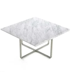 Ninety Soffbord 60 cm, Stålunderrede, Svart Marmor