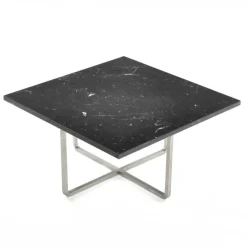 Ninety Soffbord 60 cm, Stålunderrede, Svart Marmor