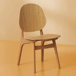 Warm Nordic Stolar-Noble Stol, Svartlackad Bok / Pale Rose