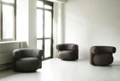 Normann Copenhagen Fåtöljer-- Burra lounge chair with return - Kvadrat Sahco Zero 001