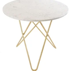 OX Denmarq Matbord Och Barbord-O Dining Table Matbord Ø100 cm, Mässing/Svart marmor