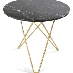 OX Denmarq Matbord Och Barbord-O Dining Table Matbord Ø100 cm, Mässing/Svart marmor