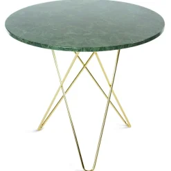 OX Denmarq Matbord Och Barbord-O Matbord Ø80 cm, Mässingsunderrede, Brun Marmor