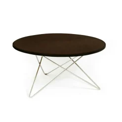 OX Denmarq Soffbord-O Table Soffbord Ø80 cm, Stål/Mockaläder