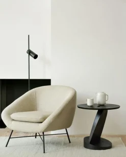 Ethnicraft Sängbord & Nattduksbord|Sängbord & Nattduksbord-Oblic Sidobord Teak, Svart