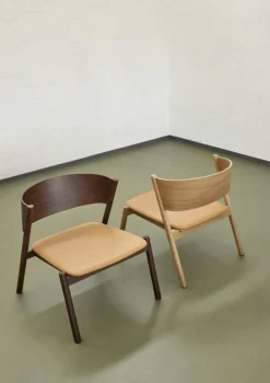 Hübsch Fåtöljer-Oblique Loungestol, Mörkbrun