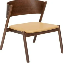 Hübsch Fåtöljer-Oblique Loungestol, Mörkbrun