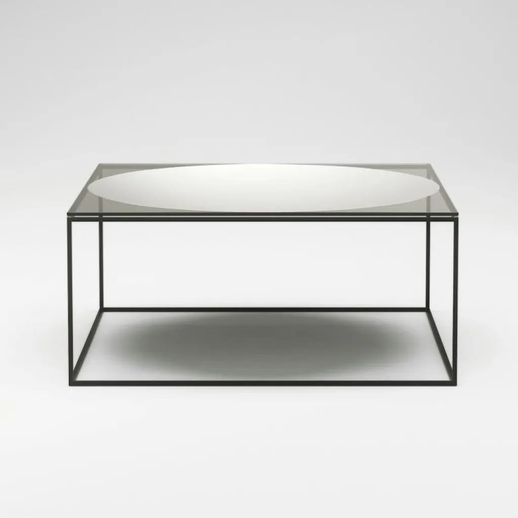 Decotique Soffbord-Observe Soffbord 89x89 cm, Rökfärgat Glas / Spegelglas