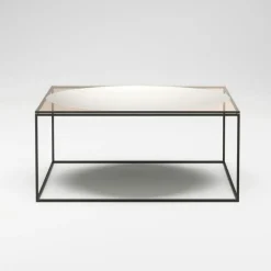 Decotique Soffbord-Observe Soffbord 89x89 cm, Rökfärgat Glas / Spegelglas