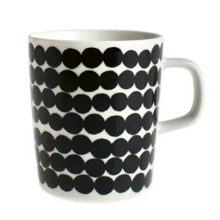 Marimekko Tekoppar|Kaffekoppar-Oiva/Siirtolapuutarha Mugg 25 cl, Mörkblå / Vit