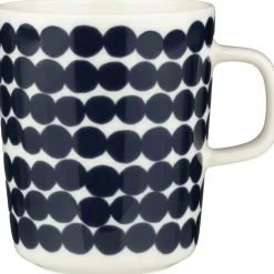 Marimekko Tekoppar|Kaffekoppar-Oiva/Siirtolapuutarha Mugg 25 cl, Mörkblå / Vit