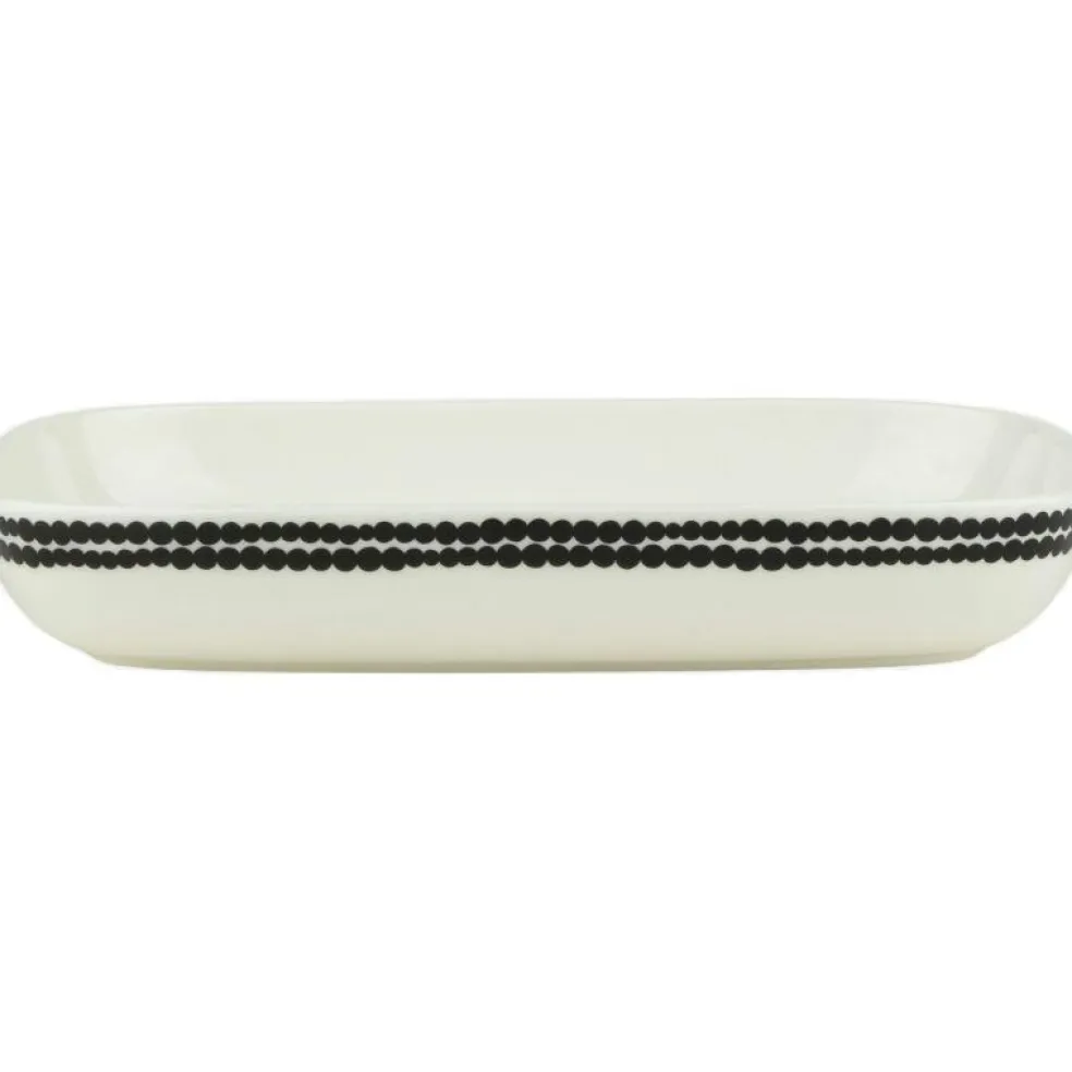 Oiva/Siirtolapuutarha Serveringsfat 18x25 cm, Vit / Svart