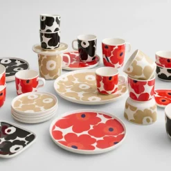 Marimekko Tekoppar|Kaffekoppar-Oiva/Unikko Mugg 25 cl, Vit