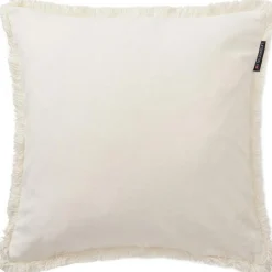 Organic Cotton Velvet Fringe Kuddfodral 50x50 cm, Snow White