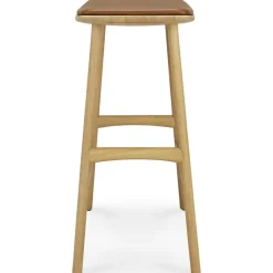 Ethnicraft Barstolar & Barpallar-Osso Barstol, Teak / Brunt Läder