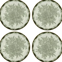 Ostindia Floris Tallrik 27 cm 4-pack, Grön