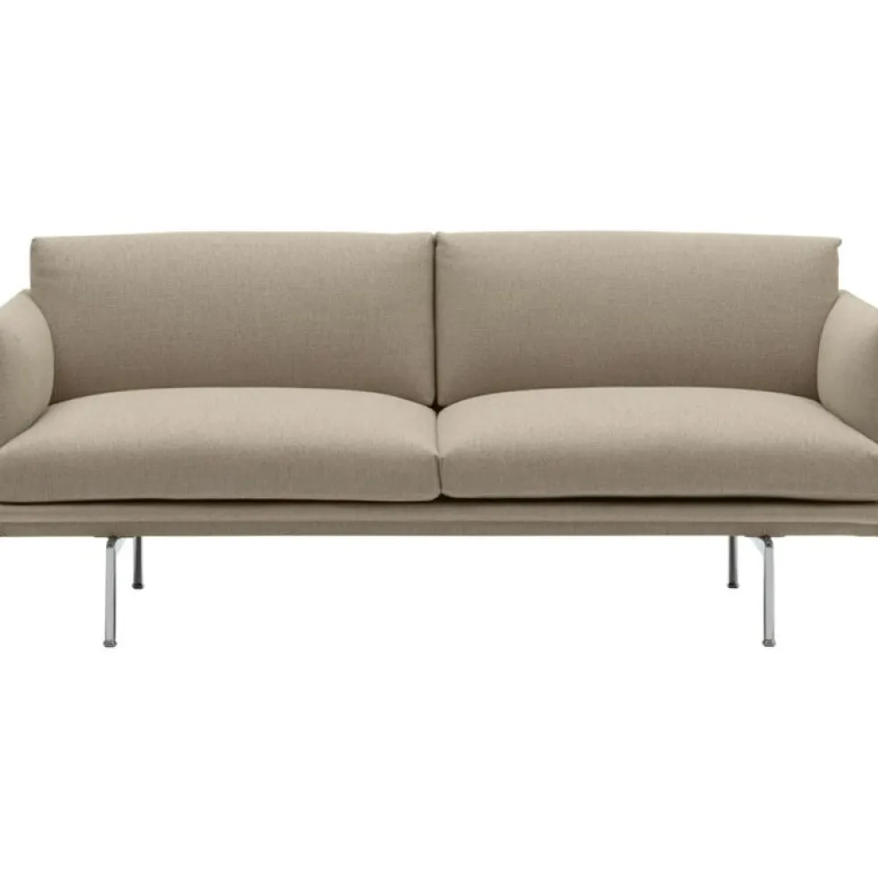 Outline Soffa 2-Sits, Svart Aluminium / Remix 163