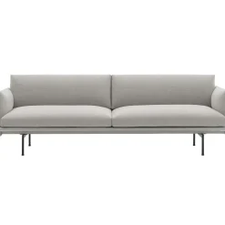 Muuto 3-Sitssoffor-Outline Soffa 3-Sits, Svart Aluminium / Remix 163