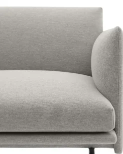 Muuto 3-Sitssoffor-Outline Soffa 3-Sits, Svart Aluminium / Remix 163