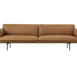 Muuto 3-Sitssoffor-Outline Soffa 3-Sits, Svart Aluminium / Remix 163