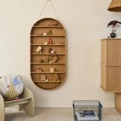 Ferm Living Vägghyllor-Oval Dorm Hylla 110 x 54 cm, Rökt Ek