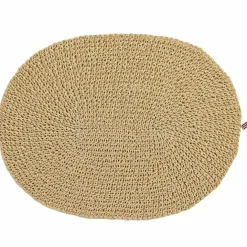 Oval Paper Straw Bordstablett 35x45 cm, Röd