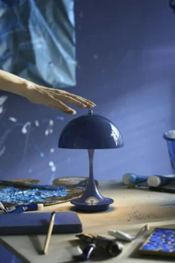 Louis Poulsen Portabla Lampor|Portabla Lampor-Panthella 160 Bordslampa Portabel V3, Opalvit