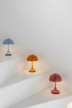 Louis Poulsen Portabla Lampor|Portabla Lampor-Panthella 160 Bordslampa Portabel V3, Opalvit