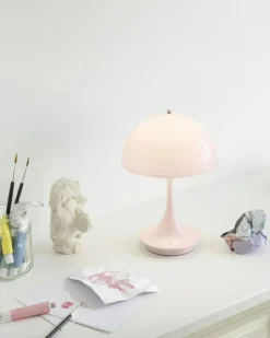 Louis Poulsen Portabla Lampor|Portabla Lampor-Panthella 160 Bordslampa Portabel V3, Opalvit