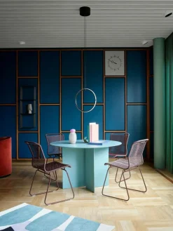 Panton One Stol, Grön / Svart Metall