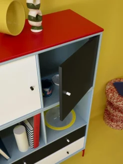 Montana Vägghyllor|Modulära Hyllsystem-Panton Wire top panel 07-Black Red