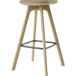Brdr. Krüger Barstolar & Barpallar-Pauline Barstol 75 cm, Oljad Ek / Läder Almond